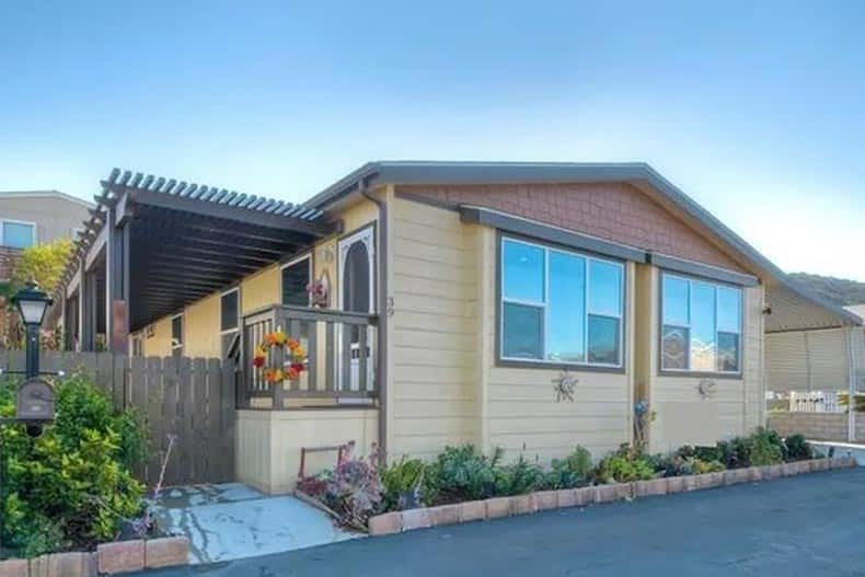Exterior view of a home at Rancho Monserate Country Club in Fallbrook, California.