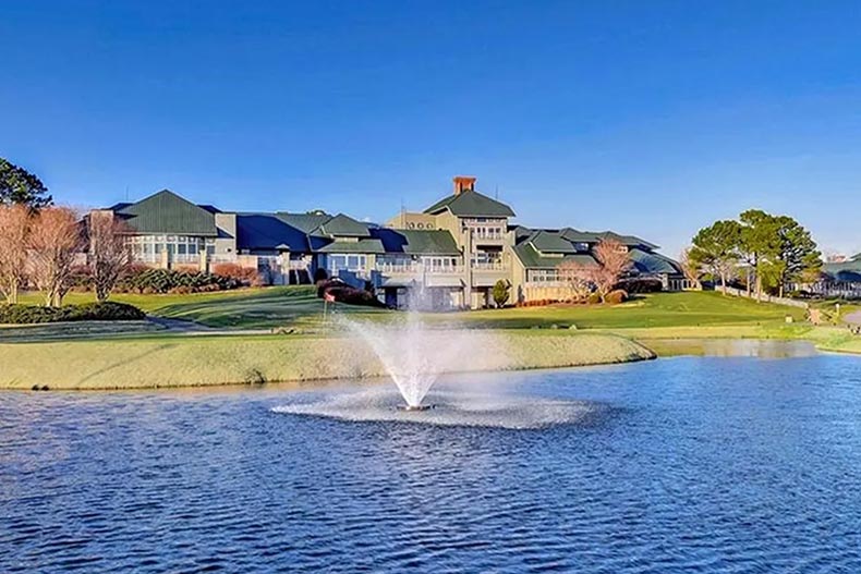 A pond on the grounds of Kingsmill in Williamsburg, Virginia.