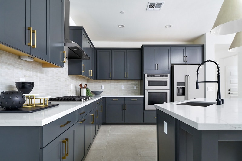 Kitchen with Blue Cabinets