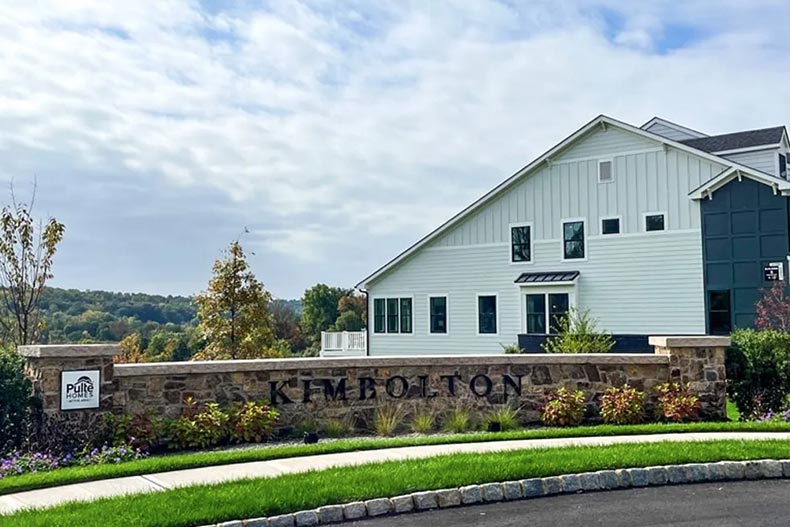 The community sign for Kimbolton in Far Hills, New Jersey.
