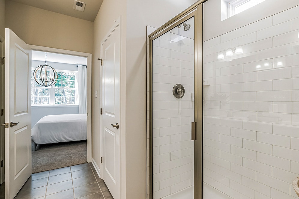 Model Bath Looking into Bedroom