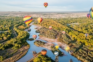 Balloons Over the Rio Grande in New Mexico.