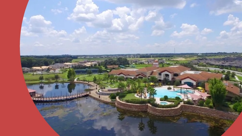 Aerial view of Del Webb Orlando, a 55+ community in Davenport, Florida.