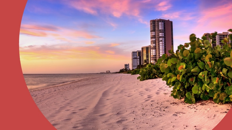 Sunset over North Gulf Shore Beach.