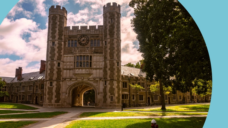 Princeton campus on a warm sunny autumn day.