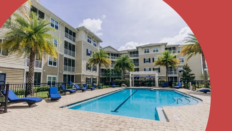 The outdoor pool at Album Monterey Pointe in Kissimmee, Florida.