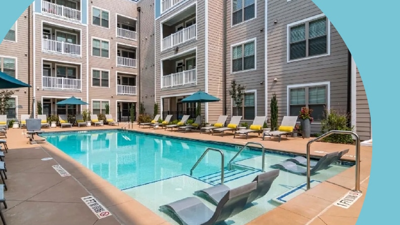 The outdoor pool at Annabelle on Main in Duluth, Georgia.