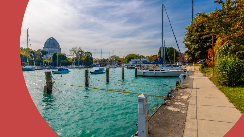 Wilmette Harbour near Chicago, Illinois.