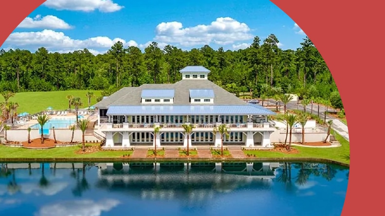 The clubhouse at Latitude Margaritaville Hilton Head in Hardeeville, South Carolina.