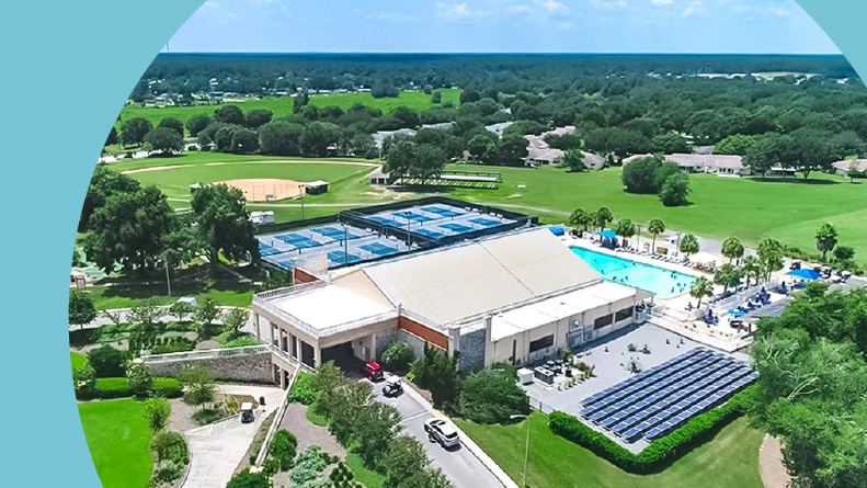 Aerial view of the amenities at On Top of the World.