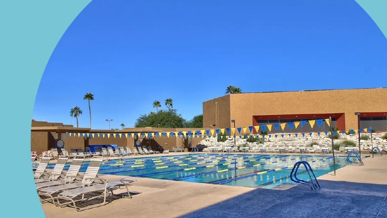 The outdoor pool at Sun City in Sun City, Arizona.