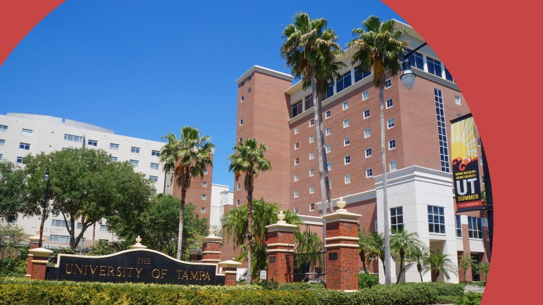Entrance of the University of Tampa in Tampa, Florida.