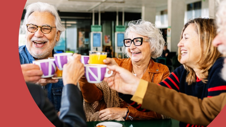 A group of happy 55+ adults.
