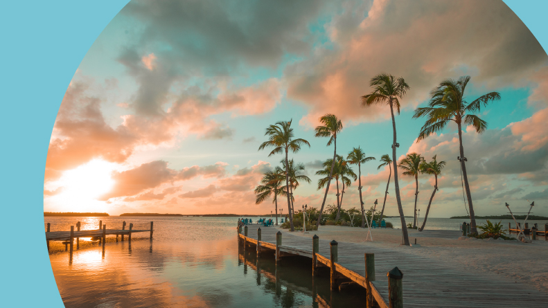 Scenic sunset in the Florida Keys.