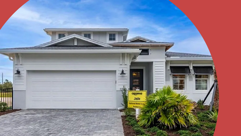 Exterior view of a model home at Cresswind DeLand in DeLand, Florida.