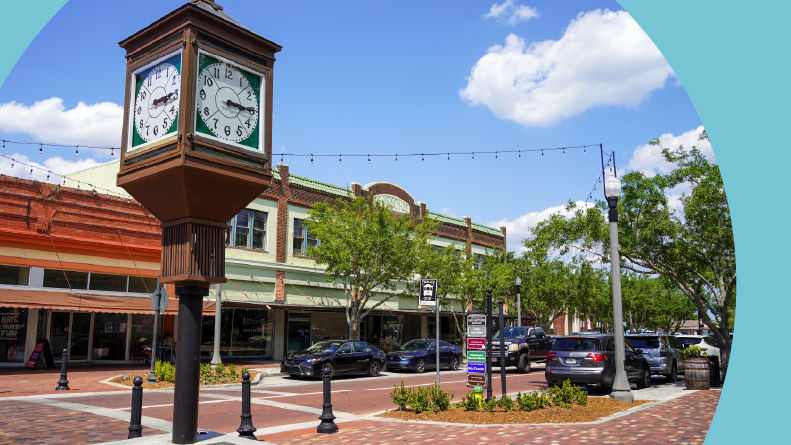 Downtown center of Sanford, Florida.