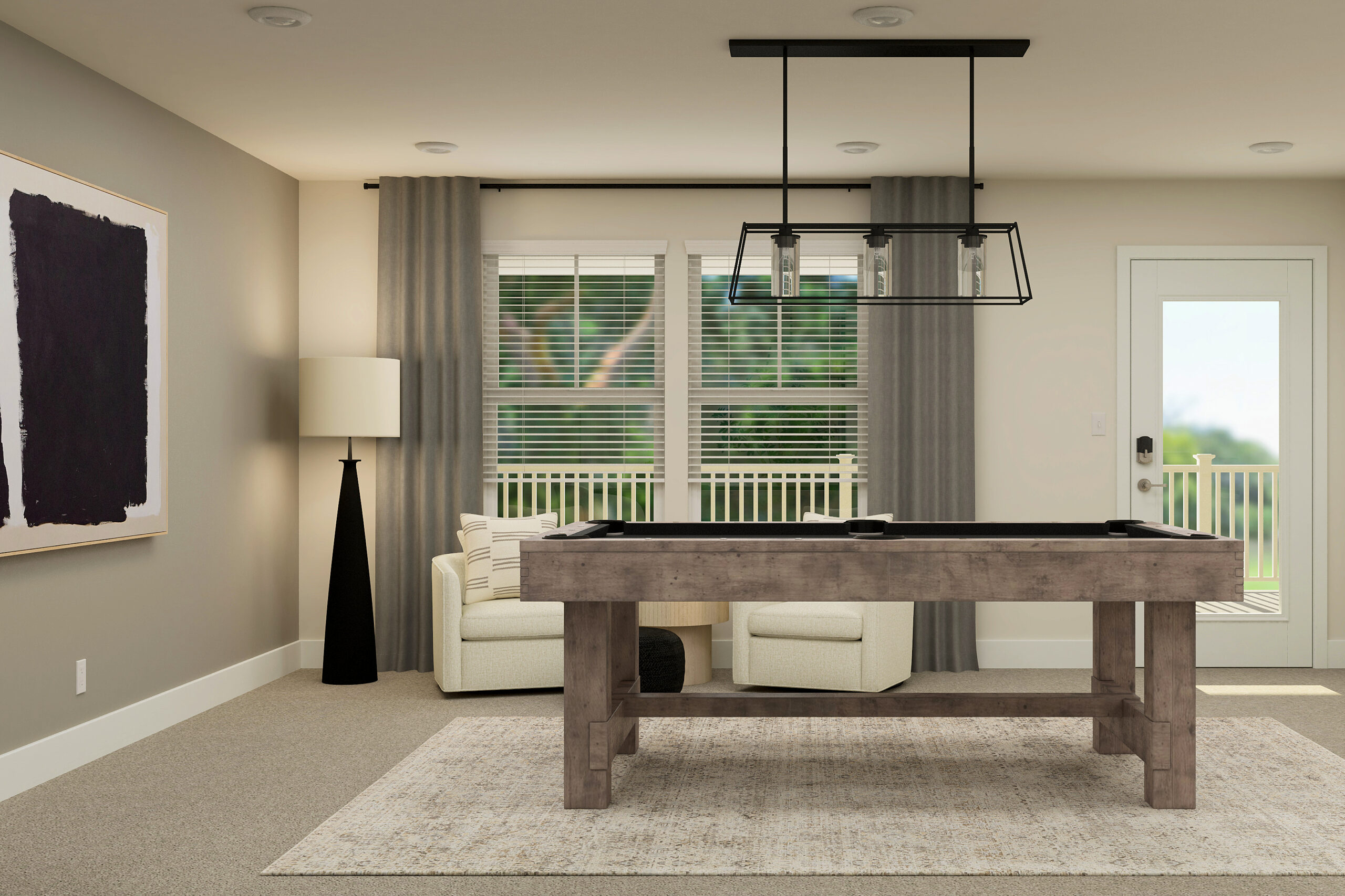 Living Area with Pool Table