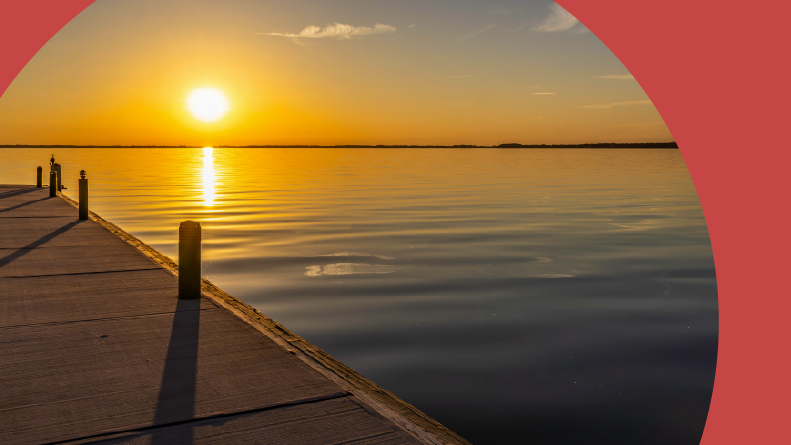 Sunset over Lake Eustis in Eustis, Florida.