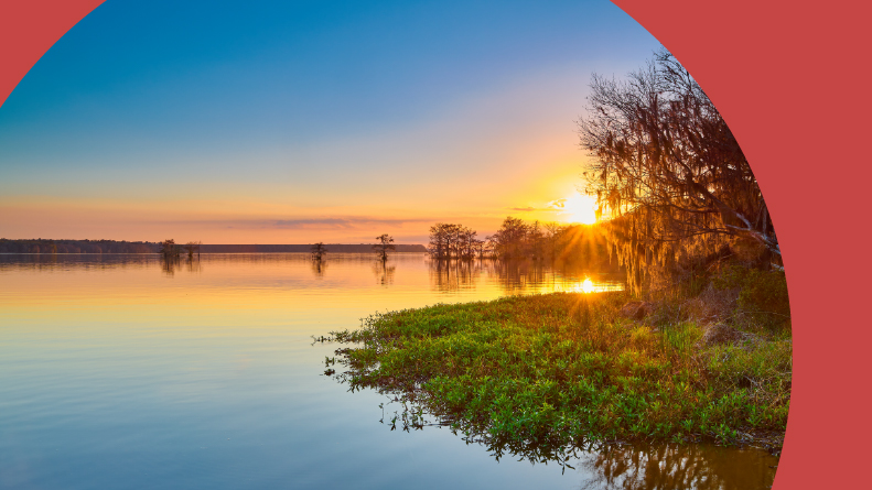 Sunset at Lake Talquin State Park near Tallahassee, Florida.