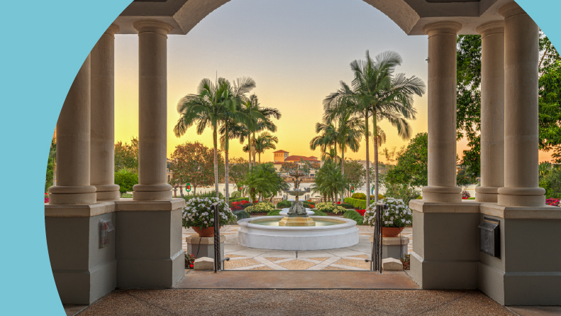 Gardens at dusk in Lakeland, Florida.