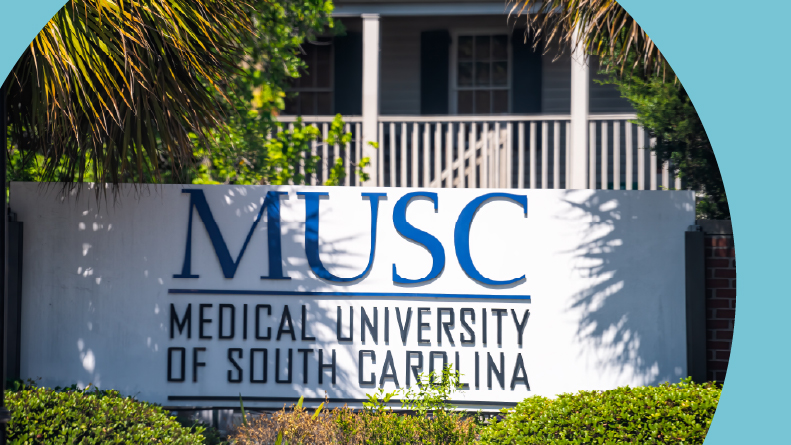 The sign for the Medical University of South Carolina, a research institution and hospital.