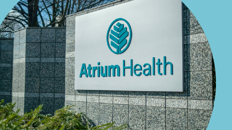 Atrium Health Carolinas Medical Center sign in Charlotte, North Carolina.