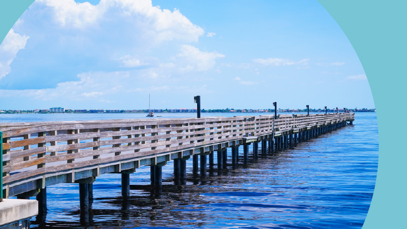 A fishing pier on Charlotte Harbor in Southwest Florida.