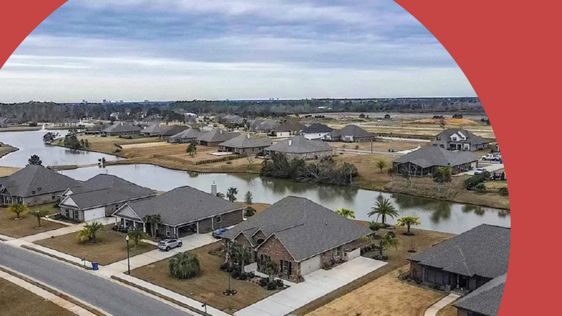 Aerial view of the houses at The Village at Craft Farms in Gulf Shores, Alabama.