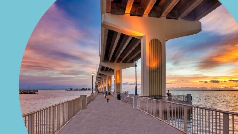 The Max Brewer Bridge in Titusville, Florida.