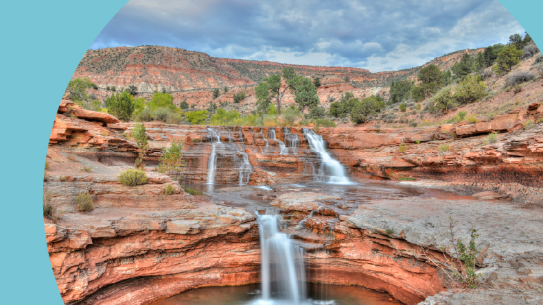 Toquerville Falls in Utah.