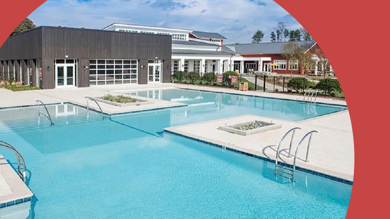 The outdoor pool at Trilogy Lake Norman in Denver, North Carolina.