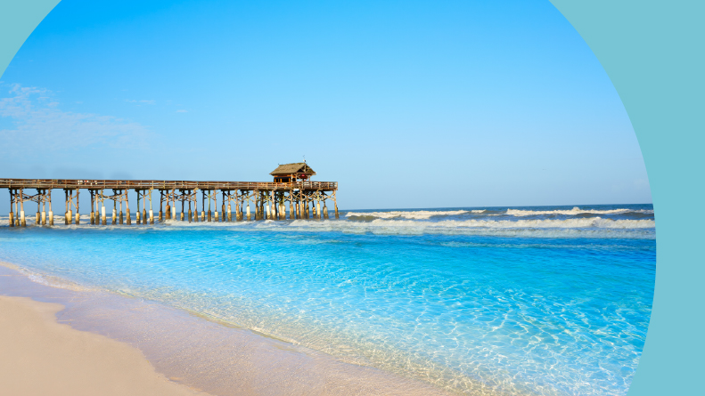 The Cocoa Beach Pier at Cape Canaveral along Florida's East Coast.