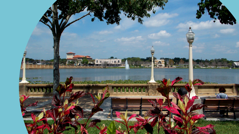 Lake Mirror in Lakeland, Florida.