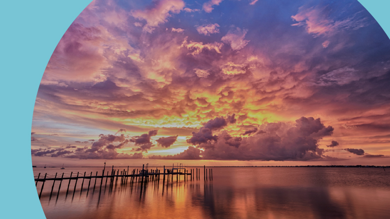 Sunset over Charlotte Harbor in Punta Gorda.