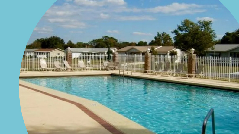 The outdoor pool at Spruce Creek North in Ocala, Florida.