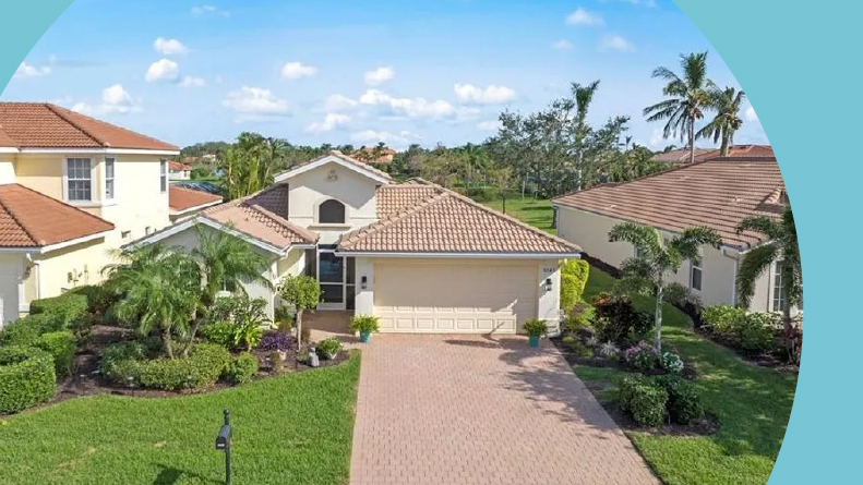 Exterior view of a home at The Reserve at Estero.