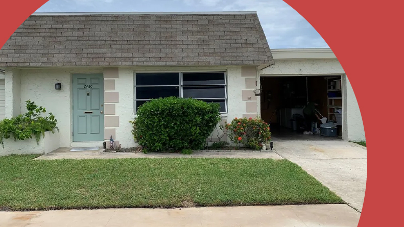 Exterior view of a home at Vendome Village in Pinellas Park, Florida.