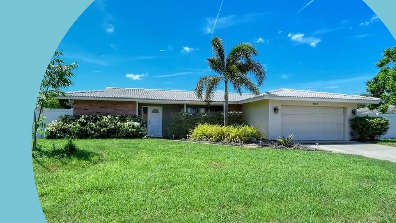 Exterior view of a home at Village Green in Sarasota, Florida.