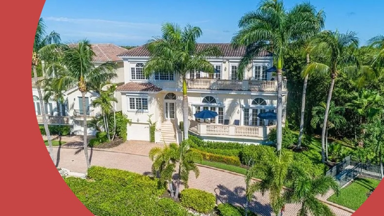Aerial view of a luxury home at Bonita Bay in Bonita Springs, Florida.