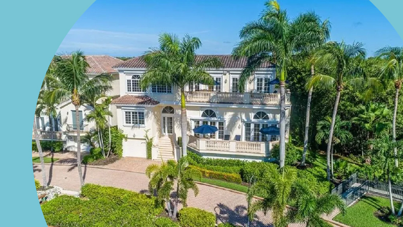 Exterior view of a home in Bonita Bay in Bonita Springs, Florida.
