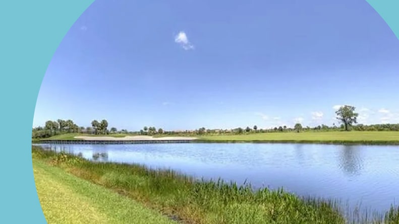 A pond on the golf course at Fiddler’s Creek in Naples, Florida.
