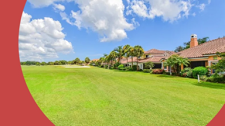 Homes beside the golf course at Grand Harbor in Vero Beach, Florida.