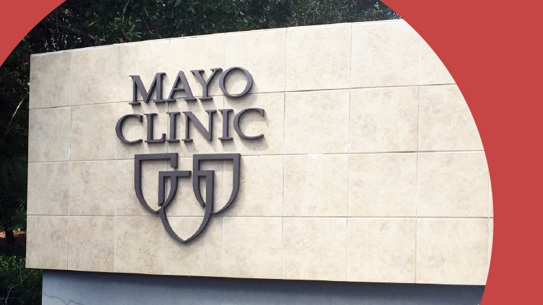 Entrance to the world-famous Mayo Clinic in Jacksonville, Florida.