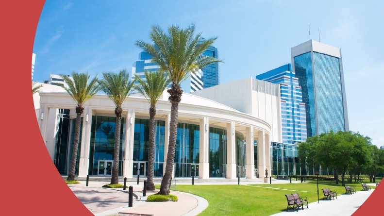 The performing arts center in downtown Jacksonville, Florida.