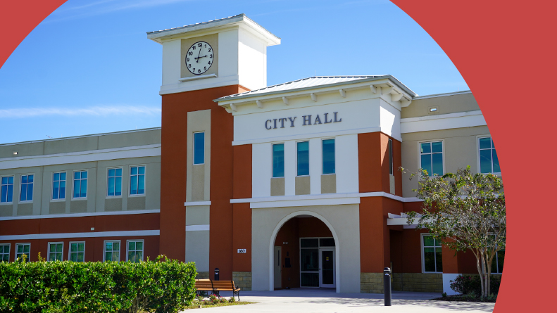 Exterior view of the Palm Coast City Hall.