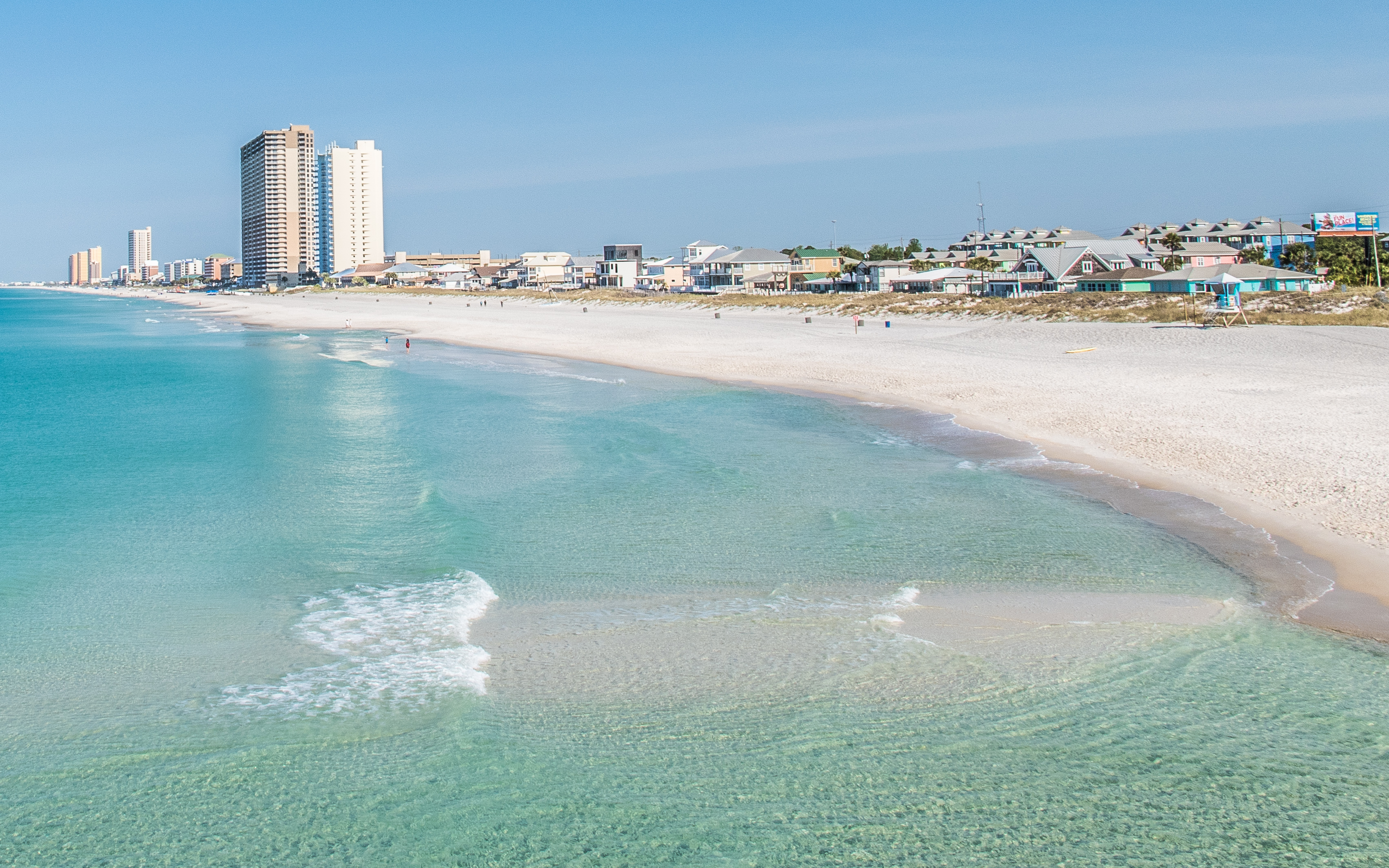 The coastline of Panama City Beach, Florida.