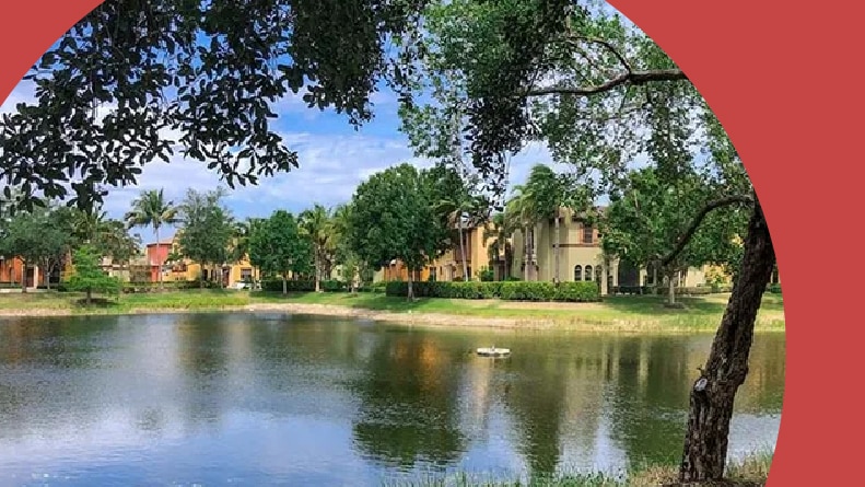 A pond on the grounds of Paseo in Fort Myers, Florida.