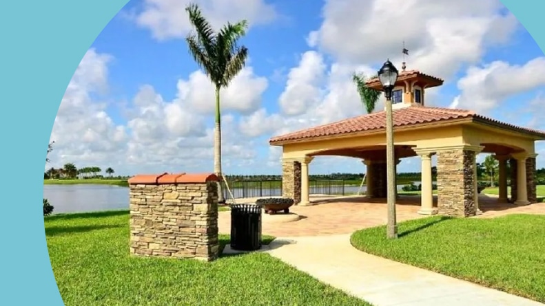 The gazebo on the grounds of Vitalia at Tradition in Port St. Lucie, Florida.