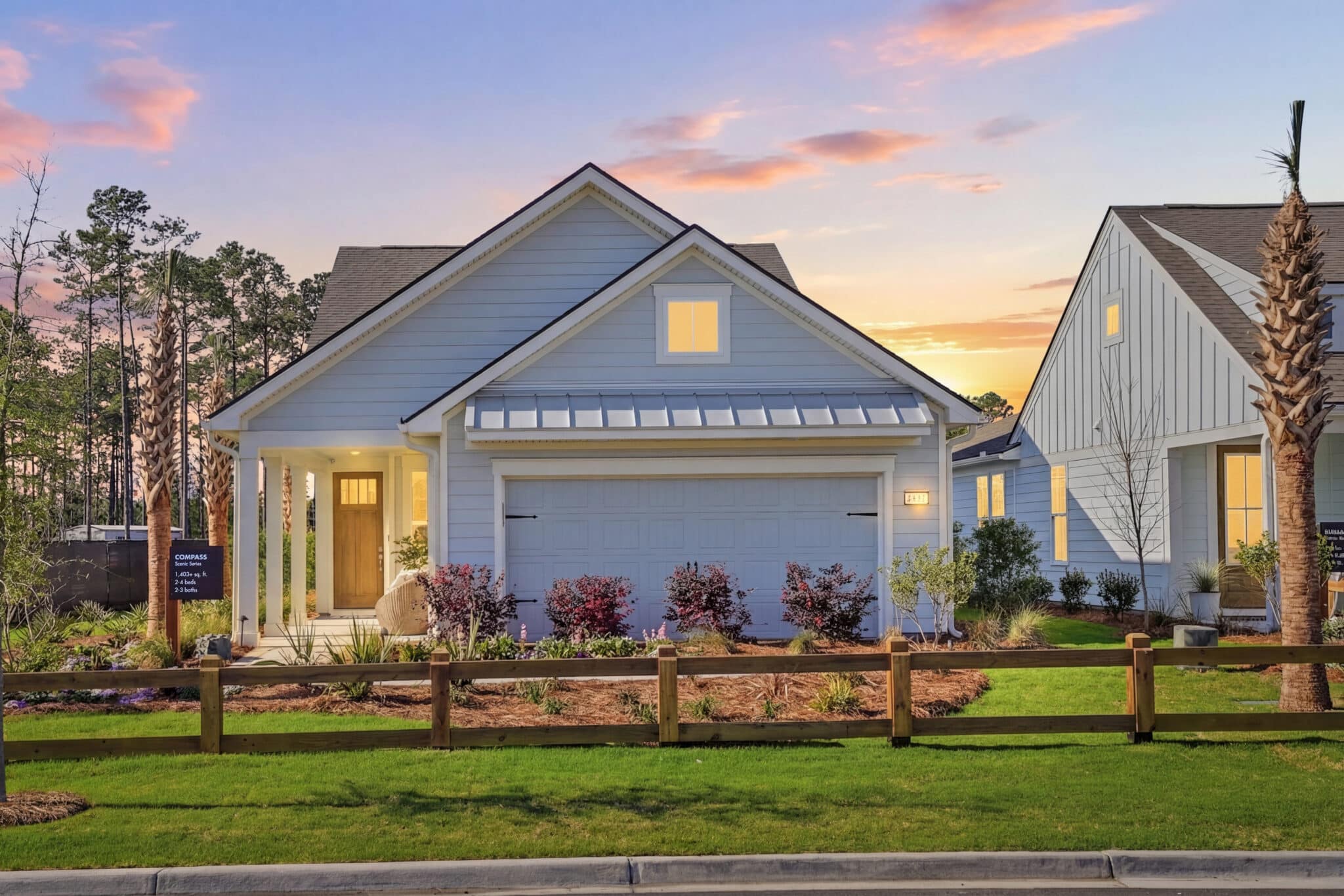 Twilight Front View of the Compass Model