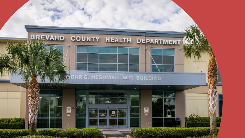 Exterior view of the Brevard County Heath Department building.